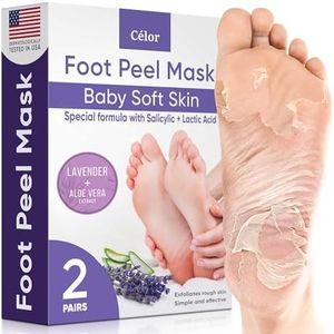 ﻿﻿Foot Peel Mask (2 Pairs) - Foot Mask for Baby soft skin - Remove Dead Skin | Foot Spa Foot Care for women Peel Mask with Lavender and Aloe Vera Gel for Men and Women Feet Peeling Mask Exfoliating