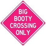 Big Booty Crossing 12" x 12" Funny Tin Sign