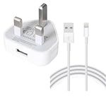 Charger Plug and 1.5 M Cable Compatible for iPhone 6 7 8 6s Plus 11 XR XS Max 5S 5 X 12 mini SE