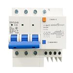 amiciSmart 63A 3-Phase Circuit Breaker with Leakage Protection and Lightning Protection, Din Rail Mount (Three Phase)