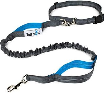 Tuff Mutt Hands Free Dog Leash, A Dog Running Leash for Dogs That Makes A Great Waist Leash for Dog Walking, Double Handle Bungee Dog Leash with Reflective Stitching and Adjustable Dog Walking Belt