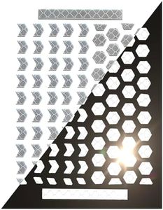 ReflecToes Reflective Stickers 5 Pack – High-Visibility Hexagon 720 Safety Decals for Bikes, Helmets, & Scooters – Ultra-Bright 330+ cd/lx/m² - Retroreflective Stickers for Nighttime Visibility