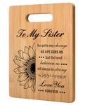 GiftyTrove Sister Birthday Gifts from Sister or Brother, Unique Gifts for Sister - Personalized Bamboo Cutting Board with Sweet Words, Funny Sister Gifts for Christmas, Mothers Day or Rakhi