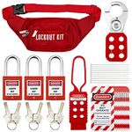 SAFBY Lockout Tagout Kit Electrical Loto - Group Lockout Hasps, Lockout Tags, Safety Padlocks with Number, Nylon Ties with Pocket Bag