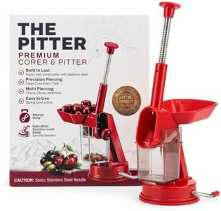 BakeBarn Cherry Pitter, Olive Stoner, Stainless Steel Plunger, Suction Base