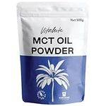 Vitalute Pure MCT Oil Powder | Boosts Ketones | Highest 99%+ Purity | 100% Coconut Sourced | Supports Keto & Fasting | Vegan Safe & Gluten Free | Premium Lab Tested Purity | 500g