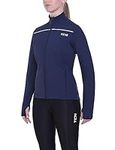 TCA Women's Thermal Cycling Running Jacket Reflective Breathable Windproof Jacket with Zip Pockets - Navy Blazer, XS