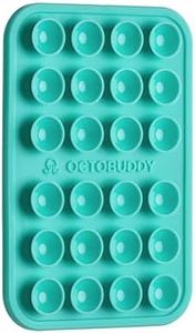 OCTOBUDDY Classic - Silicone Suction Phone Case Adhesive Mount - Hands-Free, Strong Grip Holder for Selfies & Videos - iPhone & Android Compatible - 2.25″ x 3.25″, Pastel Turquoise