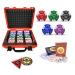 casinoite Billium Clay Poker Chips Set 300,Multicolor