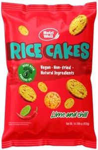 Nutriwell Air-Puffed Rice Cakes with Chile & Lime – Crispy Popped Rice Snack, Gluten Free Avocado Oil, Light & Crunchy, 140 Cal, No Artificial Flavors (14 Servings)