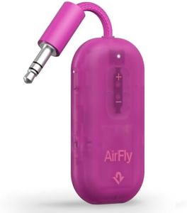 AirFly Pro 2 – Bluetooth Adapter for Airplane, Pair 2 AirPods or Wireless Headphones – 3.5mm AUX Bluetooth Transmitter for Cars, Boats, Treadmills, TVs– Airplane Travel Essentials, Fuchsia Ice