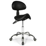 Dunimed Ergonomic Saddle Stool with Backrest Stool for home, work, office Seat & backrest Adjustable in height - Black