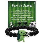 BOCHOI Soccer Football Adjustable Bracelet Back to School Gifts for Him and Soccer Fans Players Gifts for Son Grandson, Dinosaur First Day of School Soccery Bracelet Gifts