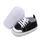 Sekantrol Unisex Baby Girls Boys Shoes Infant Soft Sole Canvas Newborn First Walkers High Top Anti-Slip Sneakers (a11/Black, Infant, 0-6 Months)