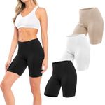 Sexy Basics Womens 12 Pack Buttery Soft Brushed Active Stretch Yoga Bike Short Boxer Briefs, 3 Pack- Black / Hazelnut / White, S