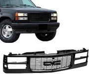 Titanium Plus Autoparts Front Grille Gloss Black Grill Compatible WIth GMC 1994-1999 C1500 K1500 1994-1996 C/K1500 C/K2500 Suburban GM1200357