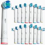 Aster Replacement Electric Toothbrush Heads, Compatible with Braun Oral B Toothbrush Heads, 16 Pack of Compatible Oral B Toothbrush Head