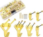 130PCS Picture Hooks, Heavy Duty Picture Hanging Kit ,Picture Frame Hangers with Nails for Hard Walls,Picture Hanger Set