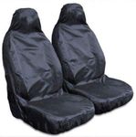 For Nissan X-Trail - Extra Heavy Duty Driver Passenger Black Pair Waterproof Car Front Seat Covers Protectors - 2 x Fronts