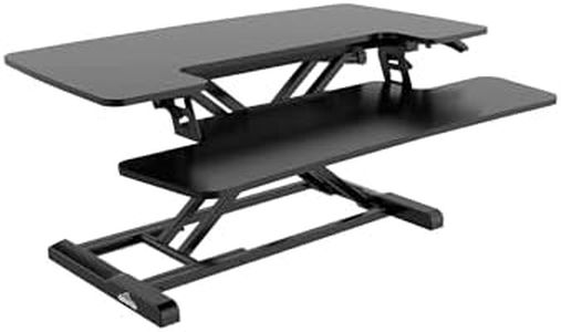 Dellonda 89cm Height Adjustable Standing Desk Converter Riser, 50cm Max Height, 15kg Capacity - DH15