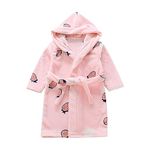 Boys Girls Plush Bathrobe Hoodie Toddler Kids Unisex Cartoon Animal Flannel 𝐑obe 𝐒leepwear 𝐏ajamas (D-A, 5-6 Years)