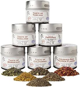 Salt-Free Gourmet Seasoning Collection | Non-GMO | 6 Magnetic Tins | Small Batch Spice Blends