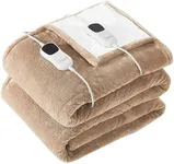 Homemate Electric Heated Blanket King - 100"x90" Heating Blanket King Size Dual Control 1/2/4/6/8 Hours Auto-Off 10 Heat Level Over-Heat Protection Flannel Sherpa ETL Certification