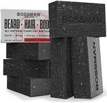 Bossman 6 Pack Men’s Bar Soap 4-in-1 – All Natural Organic Beard Wash, Shampoo, Body Wash, Shaving and Bath Soap - Essential Beard Care, Scent – Lavender and Patchouli