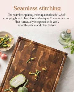 XINZUO Acacia End Grain Cutting Board – Durable Wood Chopping Block