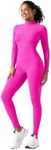 speerise Adult High Neck Zip One Piece Unitard Full Body Leotard Bodycon Jumpsuit for Women