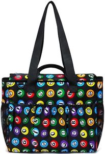Bingo Tote Bag for Bingo Game Set Stuff Supplies Bingo Bags with Pockets for Bingo Daubers Dabbers Dobbers Large Bingo Bag for Bingo Accessories Bingo Night Prizes for Adults Seniors Juego de Bingo