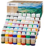 Artecho Acrylic Paint Set of 48 Color Paints, Halloween Decorations, 2Ounce/59ml Vibrant Acrylic Paint for Art Paint, Decorate, Supplies for Wood, Fabric, Crafts, Canvas, Leather&Stone