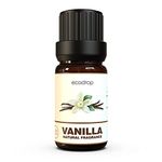 Ecodrop Vanilla Essential Oil- 5ml | 100% Natural & Gentle Vanilla Scented Fragrance Oil | Aromatherapy, Candle, Diffuser & Bath Oil for Stress Relief, Sleep, Skin Soothing, Perfume & Home Spray