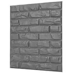 3D Wall Panels with Adhesive Included - Pack of 6 Interior Cladding Sheets Covering 16.15 sqft | 1.5 sqm | 3D Wall Tiles Classic Brick Design in Matt Silver Grey-Size 19.7X 19.7in / 50x50cm