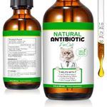 Cat Antibiotics for Infections 60ml – Natural, Fast-Acting Vitamins for Cats, Skin & Ear Infections, Allergy Relief, Respiratory & Urinary Tract Support, Immune Boosting Cat Supplement