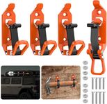 Youlvy Shovel Mount for Roof Rack, Shovel Mount for Truck Bed, Truck Jeep Offroad Roof Rack Axe Shovel Mount, Shovel Holder for Truck & Quick Fist Mount Clamps Fit 0.67" to 1.57" D Tools (Orange-4PCS)