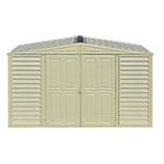 Duramax SidePro 10 x 3 (2.70 m2) Plastic Garden Storage Shed with Metal Foundation Kit, Skylight kit included, Strong Metal Roof Structure, Maintenance-Free Vinyl Shed - Ivory