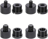 Molain 8Pcs Mic Stand Adapter Set, Alloy 5/8 Female to 3/8 Male 3/8 Female to 5/8 Male 5/8 Female to 1/4 Male 1/4 Female to 5/8 Male Screw Thread Adapter for Mic Stand Boom Camera Tripod(Black)