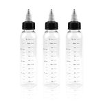 Fantasyon 3PCS Hair Oil Applicator Bottle 120ml Squeeze Oil Applicator Bottle for Hair Oil Bottle Applicator with Caps for Salon Hair Care Coloring Paint Art Glue