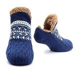 QKURT Slipper Socks, Winter Fluffy Socks Non-slip Floor Socks Thick Thermal Sock Slippers, Cold Weather socks Bed Socks for Men Women