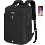 Laptop Backpack 15.6 inch Travel Backpack for Men and Women Anti Theft Backpacks with USB Charging Port Large Waterproof Computer Backpack for Work School, Black