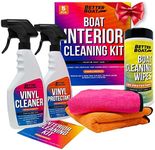 Ultimate Boat Interior Cleaning Kit Boat Cleaner Products Marine Vinyl Protectant Boat Vinyl Cleaner for Boat Seats Wipes & Microfiber Cloths Pontoon Boat Accessories Jetski Car & RV Care Supplies