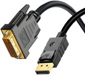 DisplayPort to DVI Cable, 1080p Display Port to DVI Cable-DP to DVI Cable Male to Male Gold-Plated Cord 1.8m