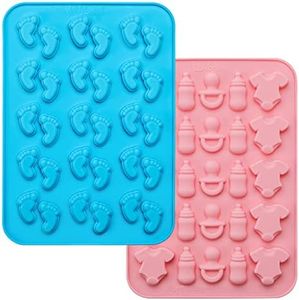 webake Baby Feet Mould Silicone Chocolate Moulds 2 Pcs Baby Shower Cake Decoration Baking Mould for Baby Shower Party Cake Decoration Cupcake Topper