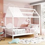 Merax Twin House Bed for Kids,Wood 