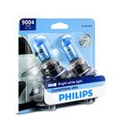 Philips 9004 CrystalVision Ultra Upgraded Bright White Headlight Bulb, 2 Pack (9004CVB2)