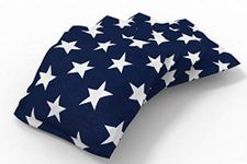 Wild Sports 6"x6" ACA Regulation Cornhole Bean Bag Set, Blue/White Stars(4 Bags)