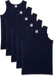 Fruit of the Loom Men's Athletic Lightweight Vest, Deep Navy, M (Pack of 5)