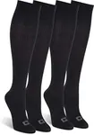 Doctor's Choice Women's 2 Pack Light Compression Over Calf Socks, Black, 9-11