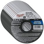 Milwaukee 10 Pack - 4 1 2 Cutting Wheels for Grinders - Aggressive Cutting for Metal & Stainless Steel - 4-1/2" x .045 x 7/8-Inch | Flat Cut Off Wheels